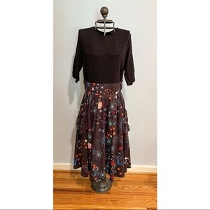 Eshakti Galaxy Dress with Faux Wrap Skirt and Black Top - with Pockets!